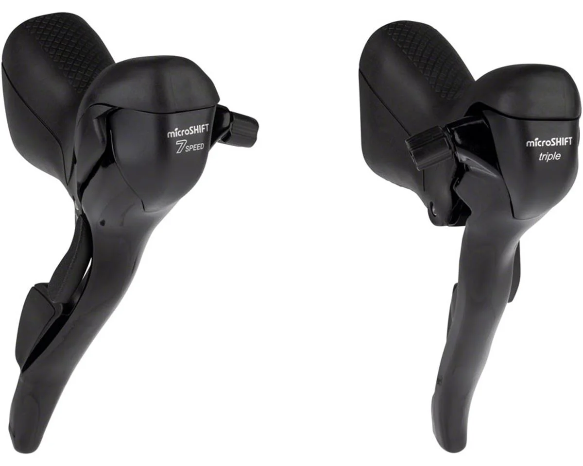 Microshift R7 Drop Bar Brake/Shifter Levers (Black) (Pair) (3 x 7 Speed) (Standard Reach) (Shimano Compatible)